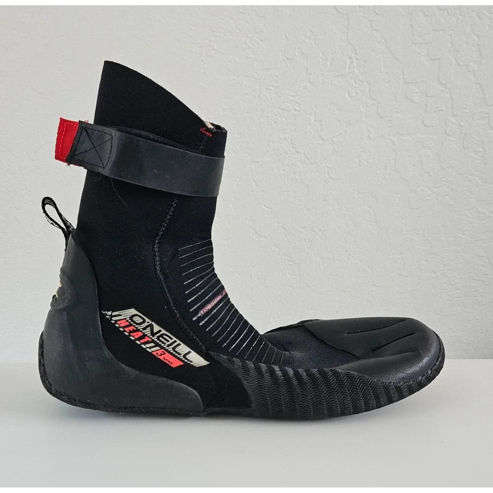 O'Neill Heat 3mm Round Toe Boots Mens 11 Black Neoprene Water Sports Surfing